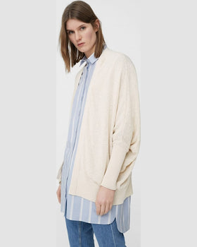 Cardigan Mango pulover estoril de culoarea grâului