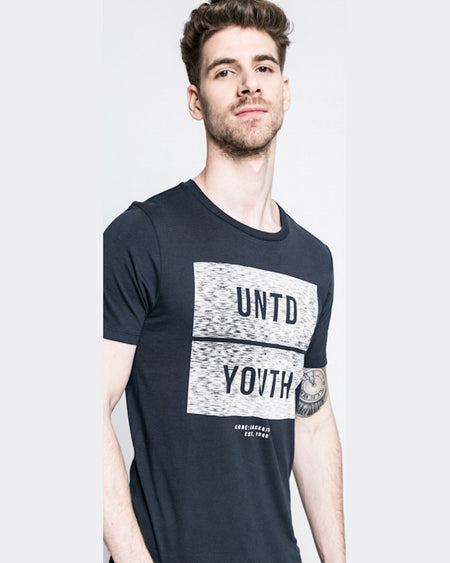 Tricou Negru cu Scris Jack and Jones