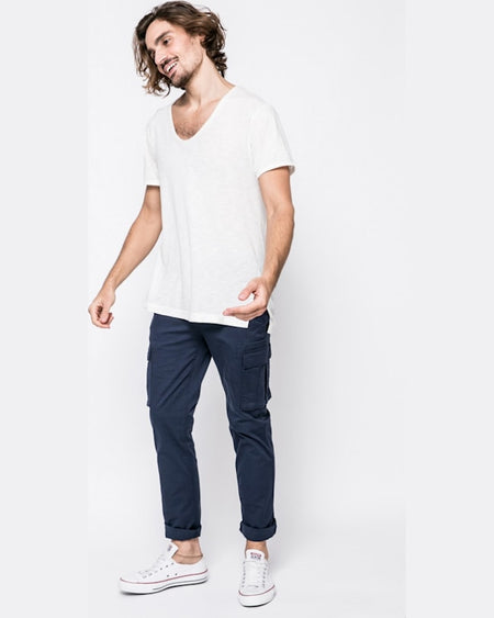 Pantaloni Tommy Hilfiger bleumarin