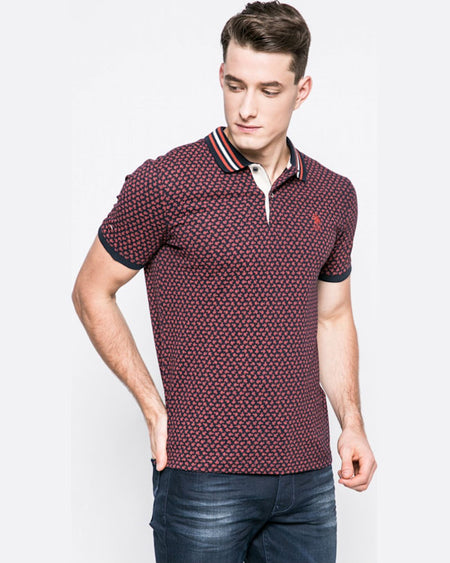 Tricou US Polo polo bordo