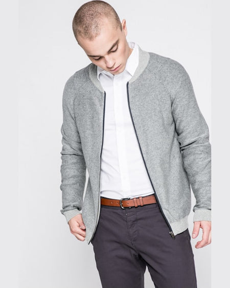 Cardigan Jack and Jones gri deschis