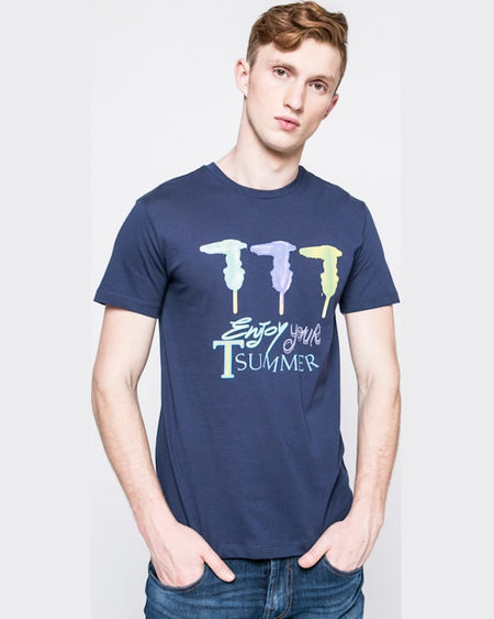 Tricou Trussardi bleumarin